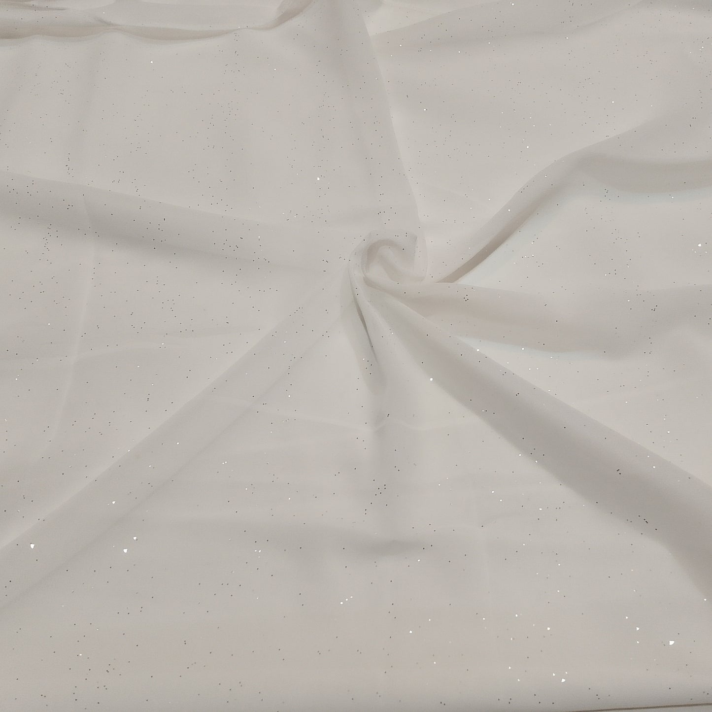 WHITE LUSTER -Glitter georgette