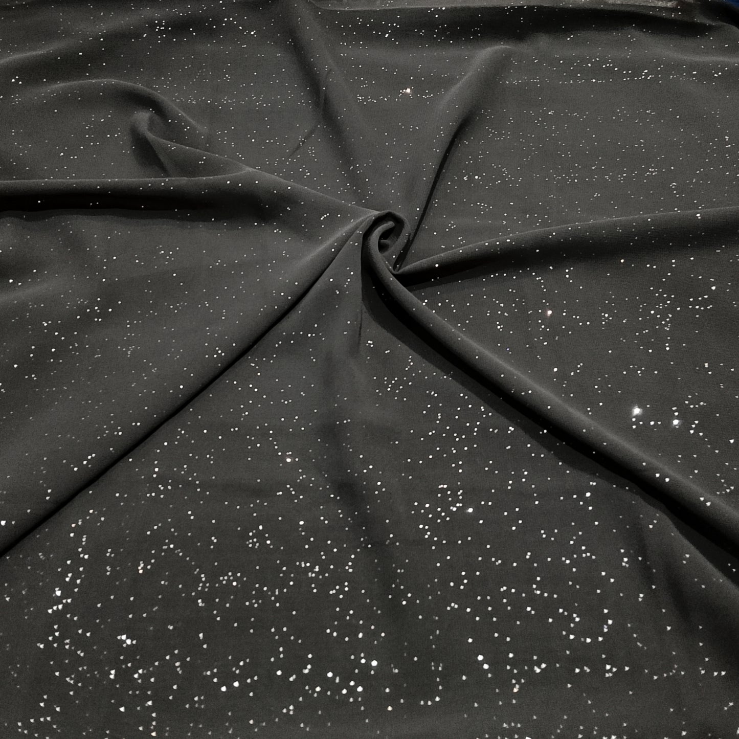 CHARCOAL LUSTER -Glitter georgette