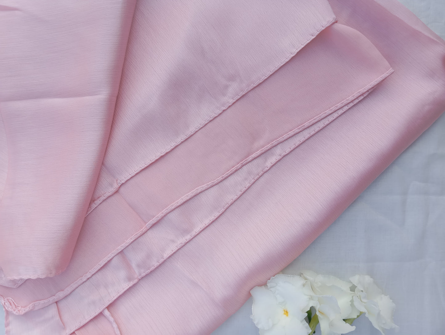 BLUSH ROSE - Pink matte crinkle silk
