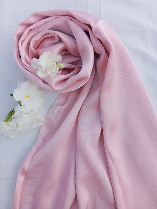 BLUSH ROSE - Pink matte crinkle silk