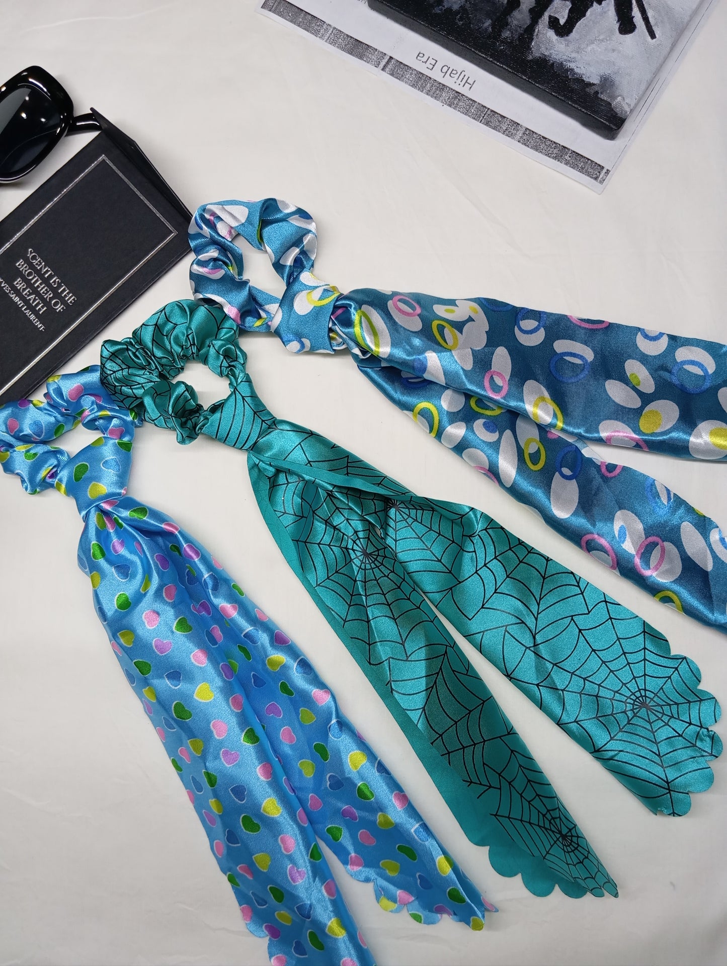 Ribbon Luxe -long tail scrunchies