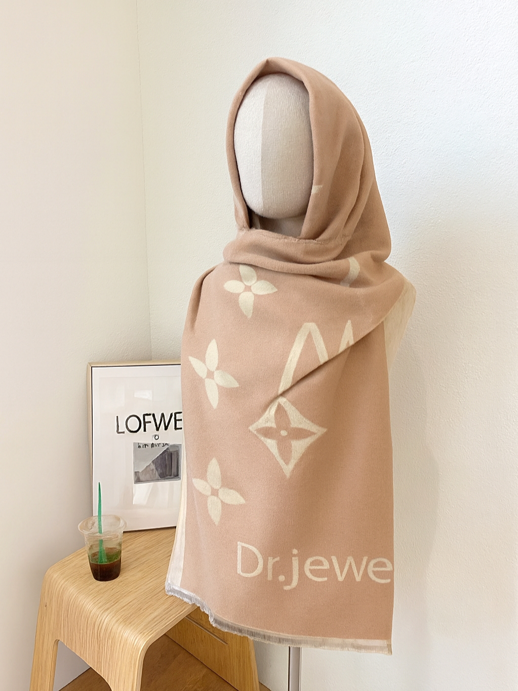 REVERSIBLE CASHMERE WOOL SHAWL