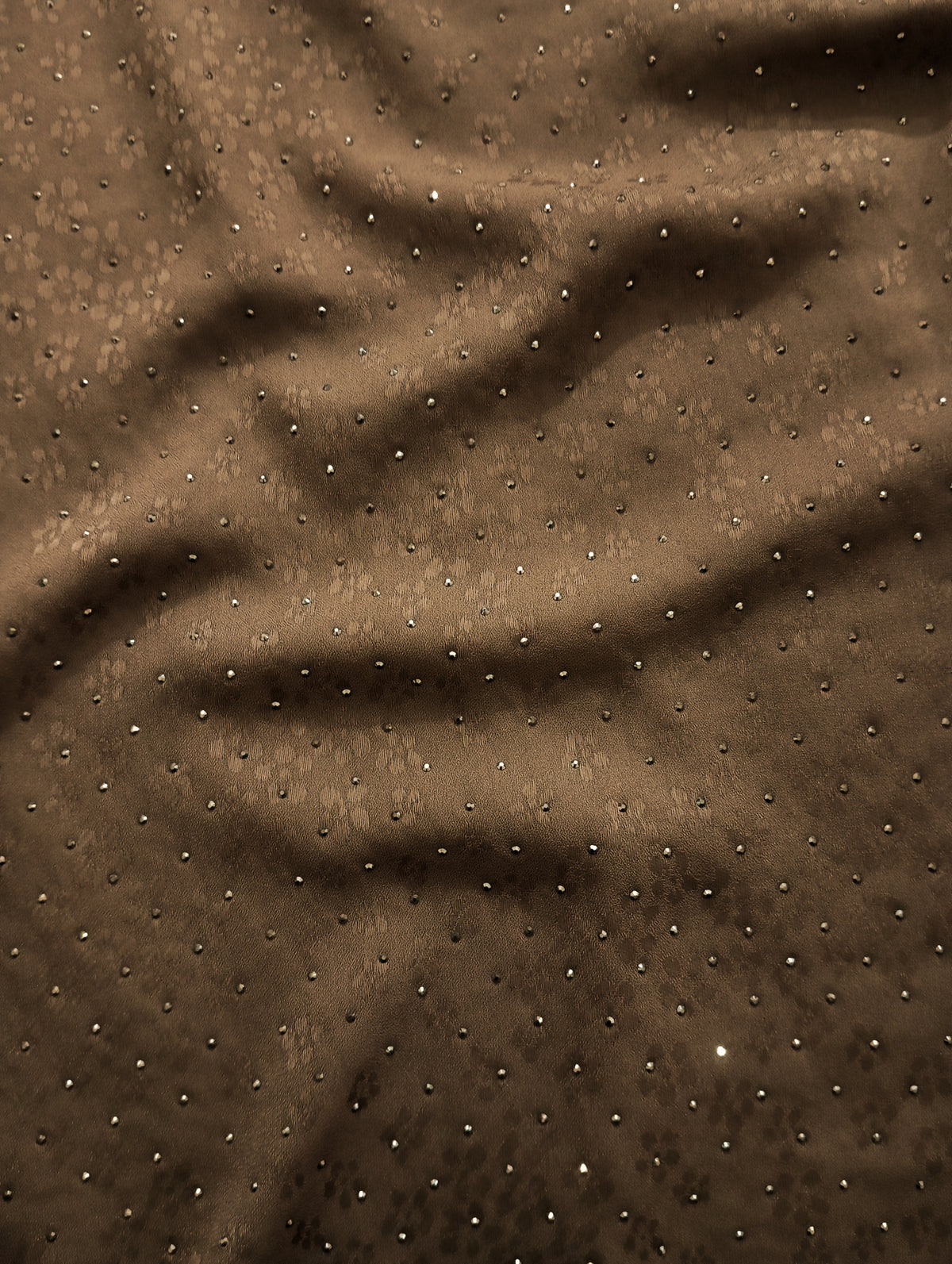 Roasted Coffee -Bejewelled Silk