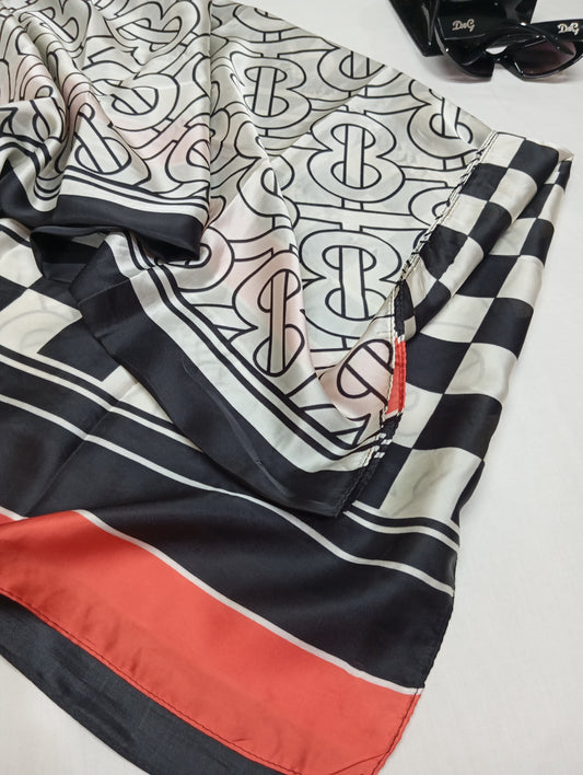 MONARCH ROUGE -printed satin silk