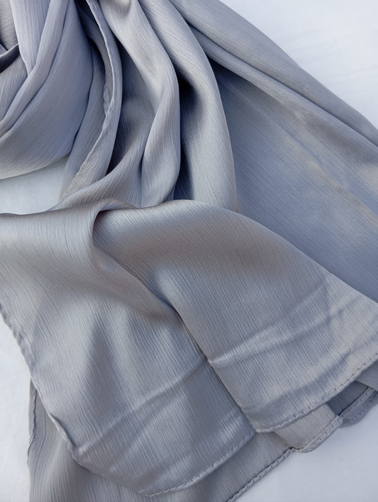MOONLIGHT - Gray matte crinkle silk