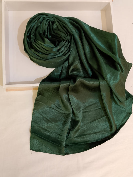 EMARALD GLEAM -Green Textured crinkle silk