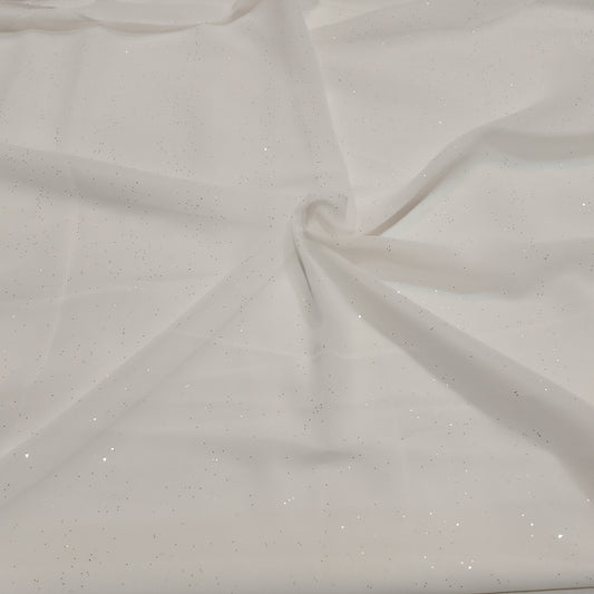 WHITE LUSTER -Glitter georgette