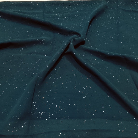 TEAL LUSTER -Glitter georgette