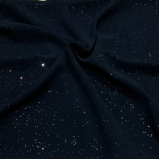 NAVY LUSTER -Glitter georgette