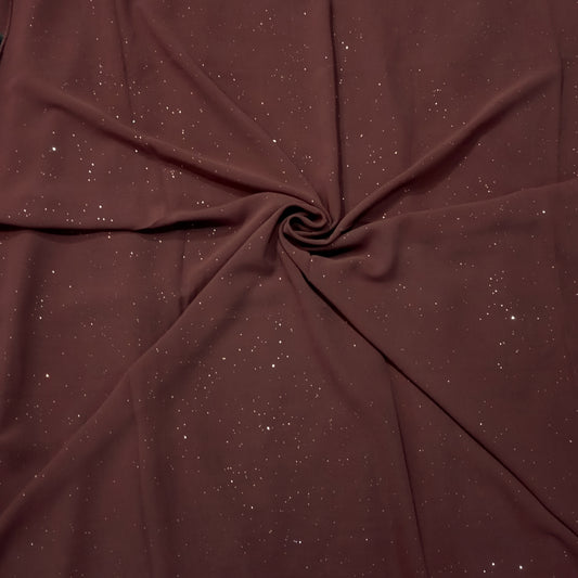 MOUVE BROWN LUSTER -Glitter georgette