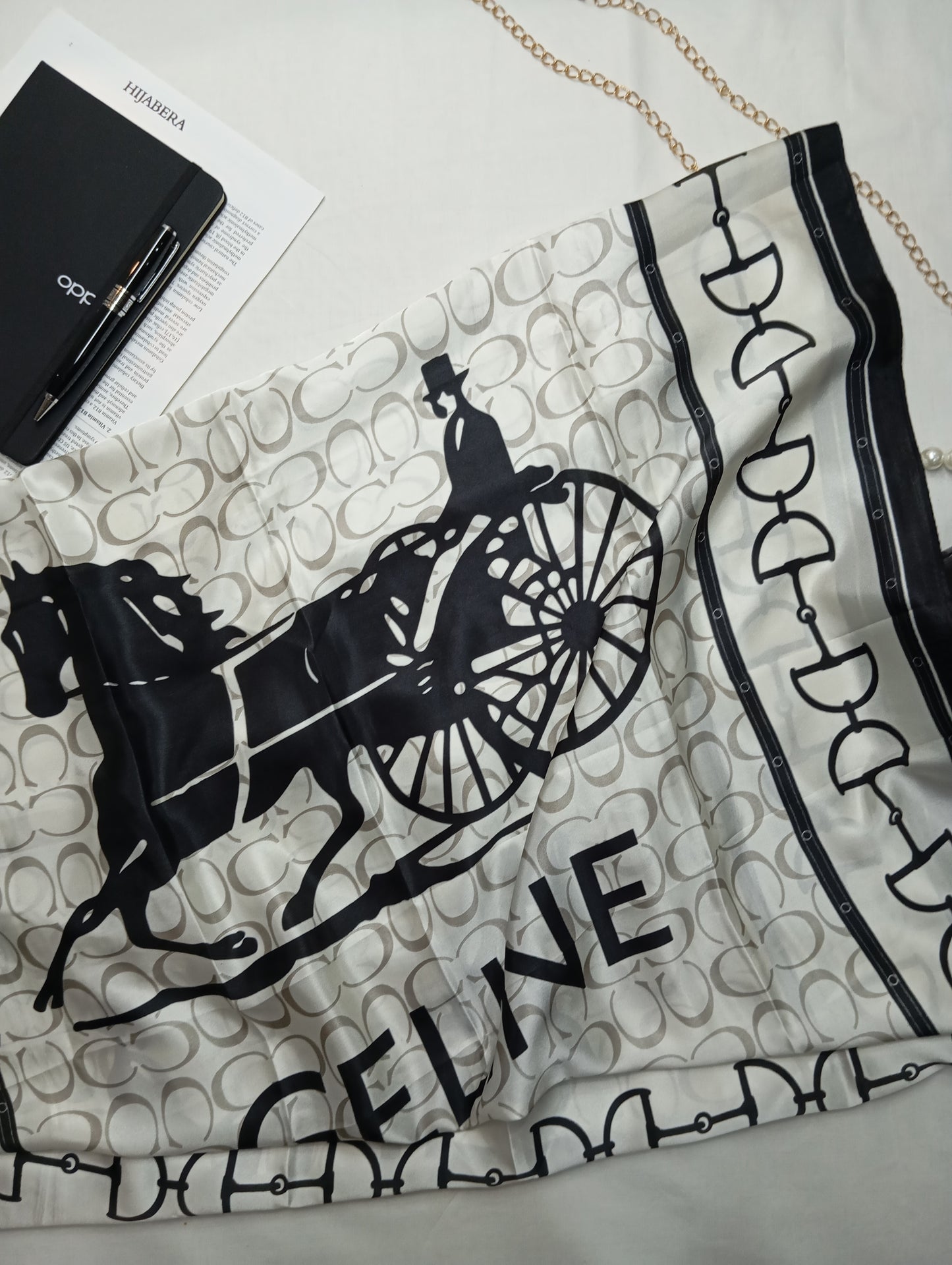 OPAL EQUINOX -printed satin silk