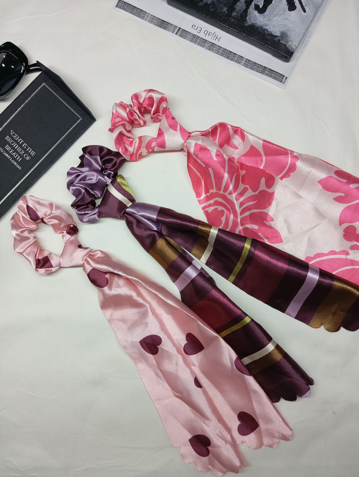 Ribbon Luxe -long tail scrunchies