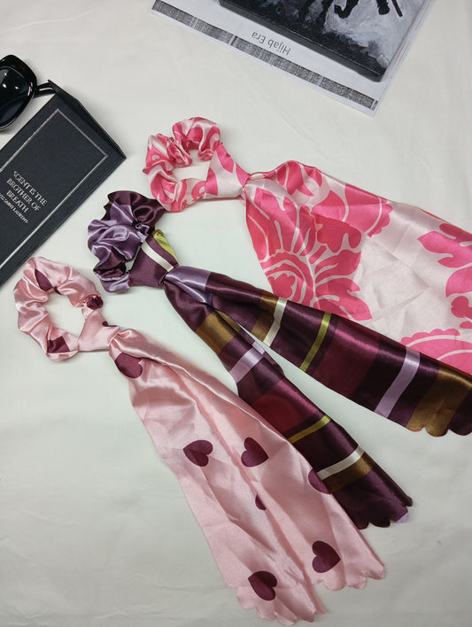 Ribbon Luxe -long tail scrunchies