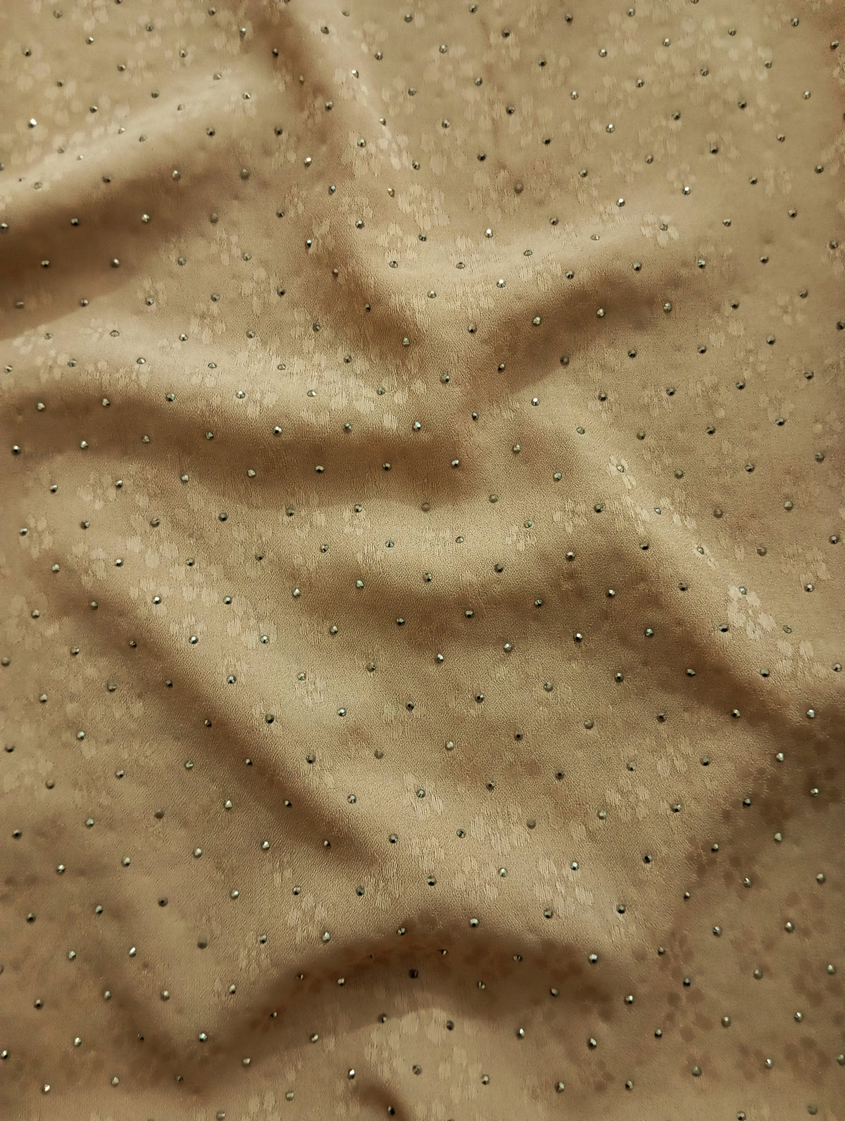 Warm Beige -Bejewelled Silk