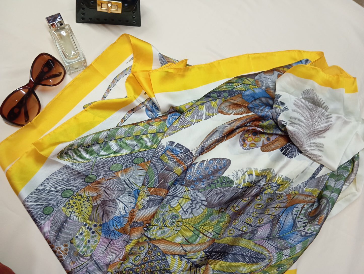 GOLDEN MOSAIC -printed satin silk