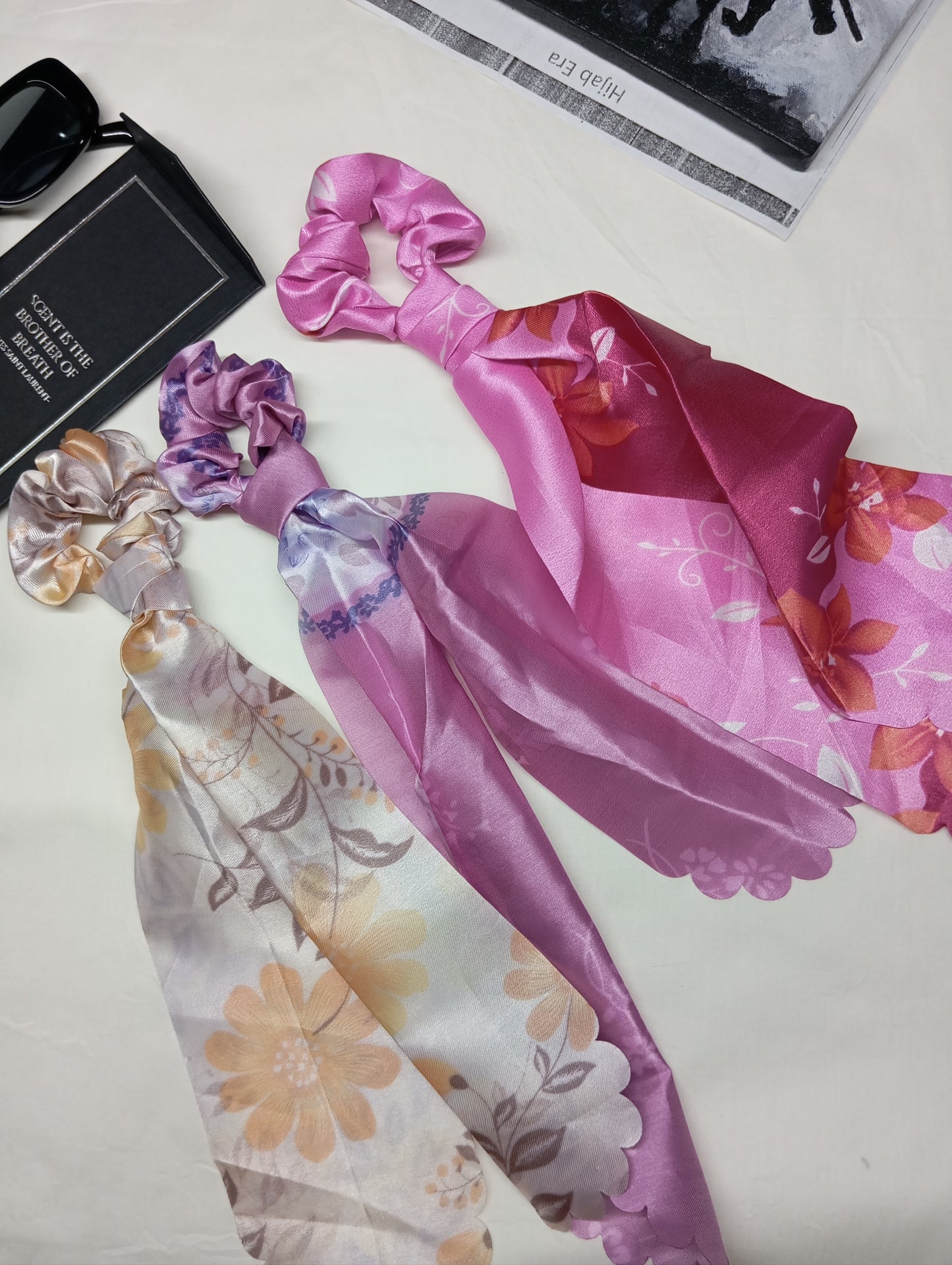 Ribbon Luxe -long tail scrunchies