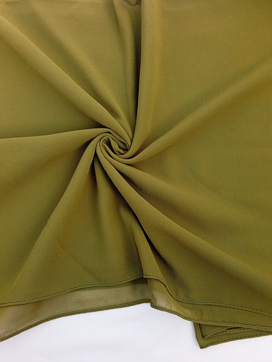 OLIVE GREEN -chiffon georgette