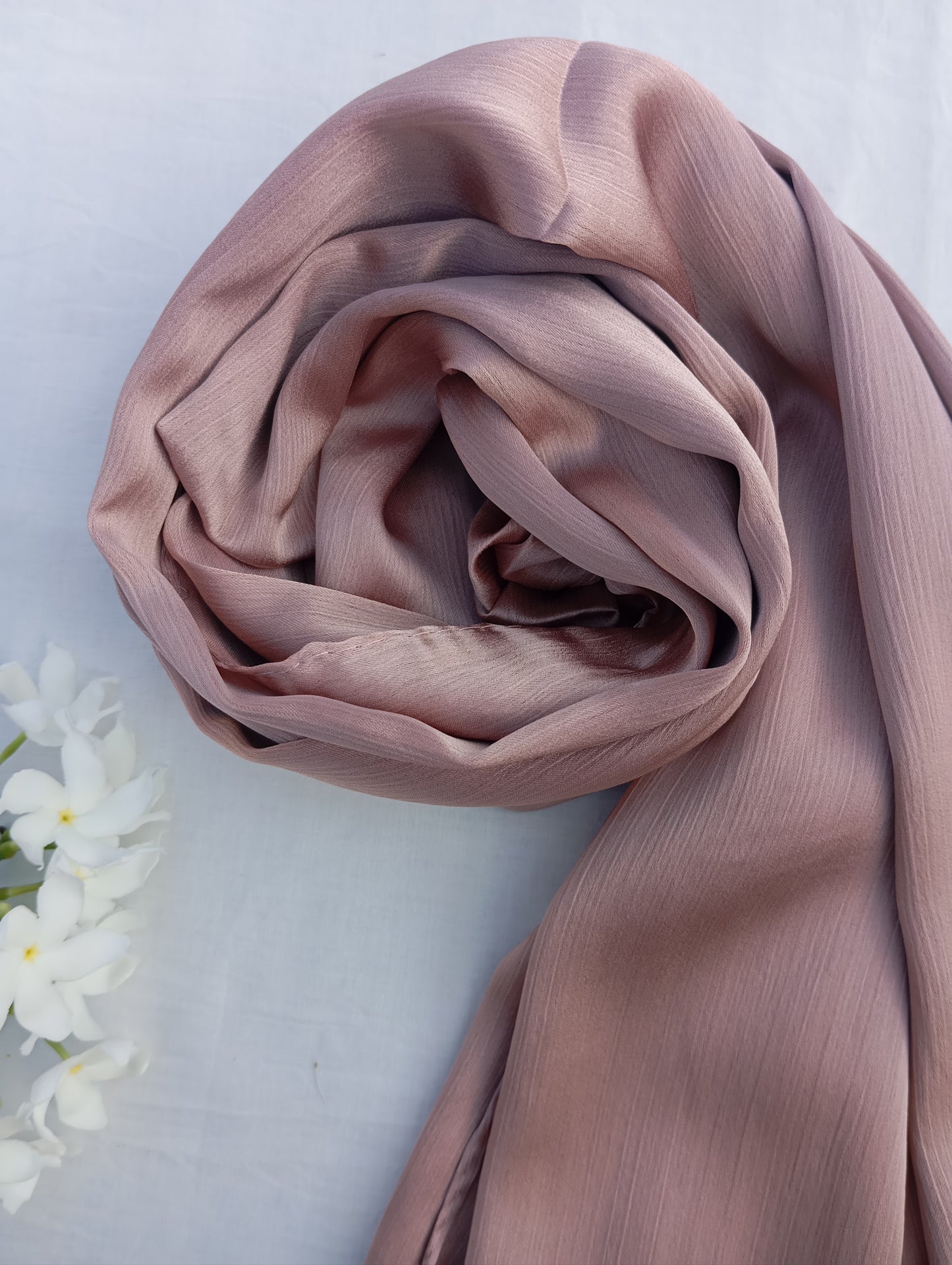 CARAMEL DUSK - Brown matte crinkle silk