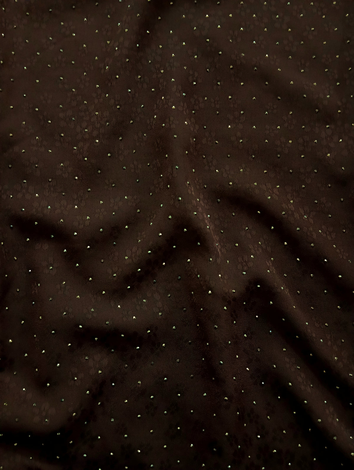 Cocoa Brown -Bejewelled Silk