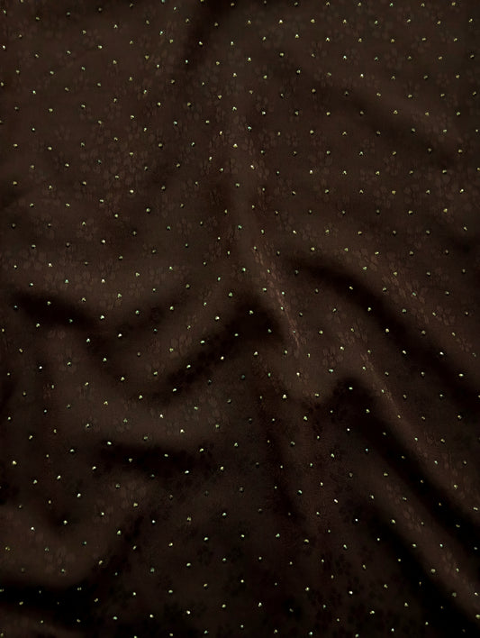 Cocoa Brown -Bejewelled Silk