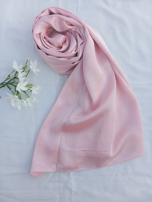 BLUSH ROSE - Pink matte crinkle silk