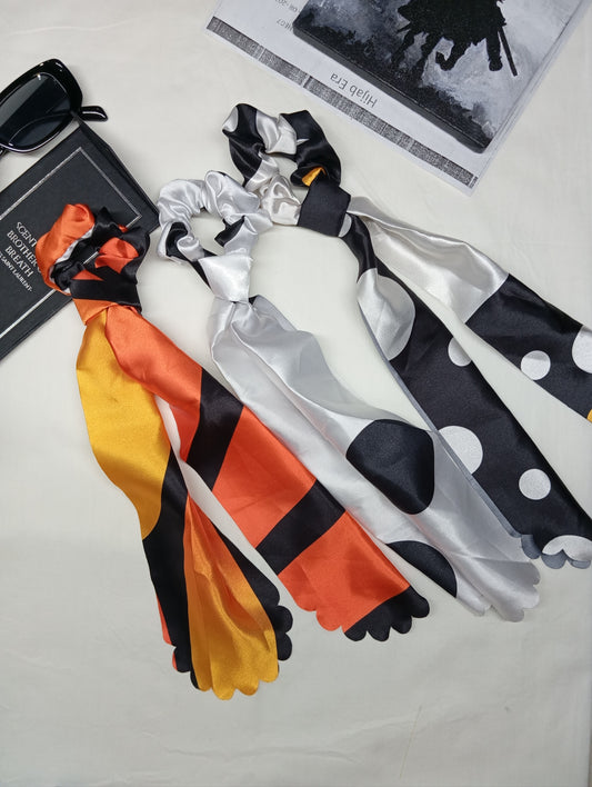 Ribbon Luxe -long tail scrunchies