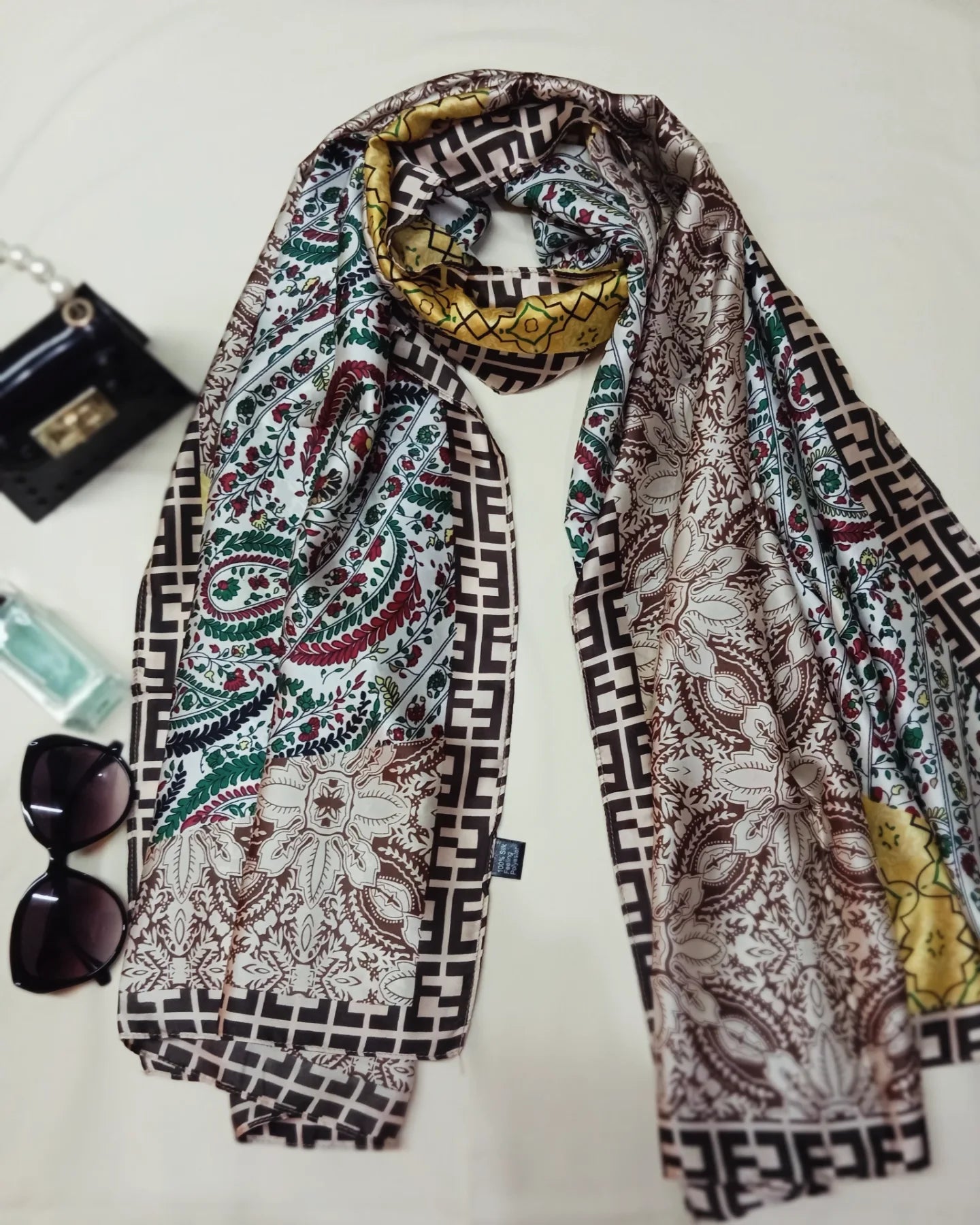 EMERALD ETHNIC -printed satin silk