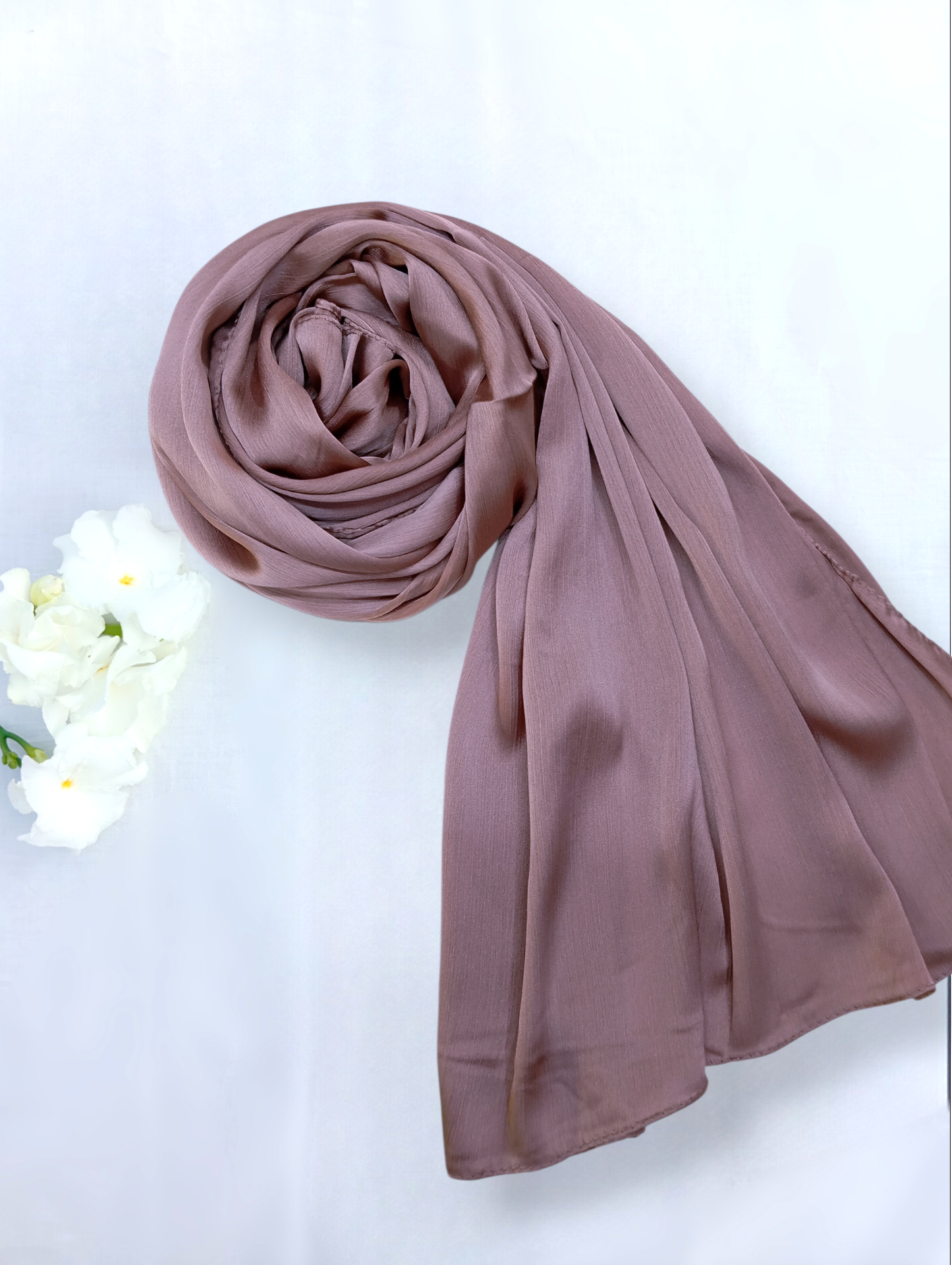 ASH MAUVE - matte crinkle silk