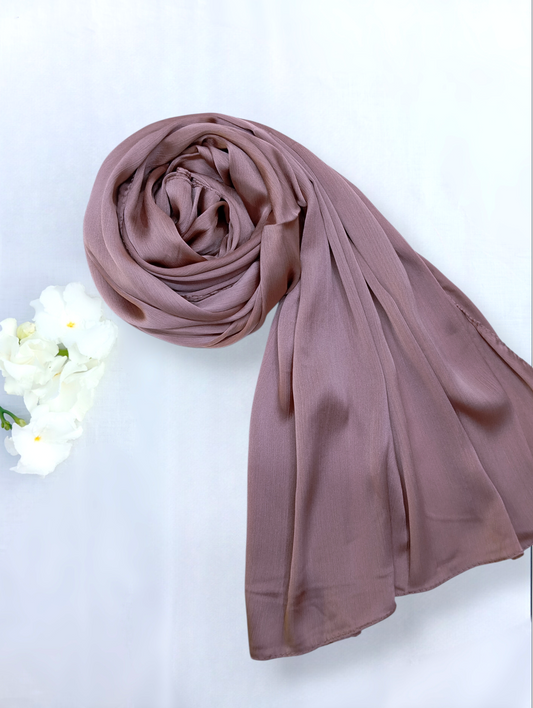ASH MAUVE - matte crinkle silk