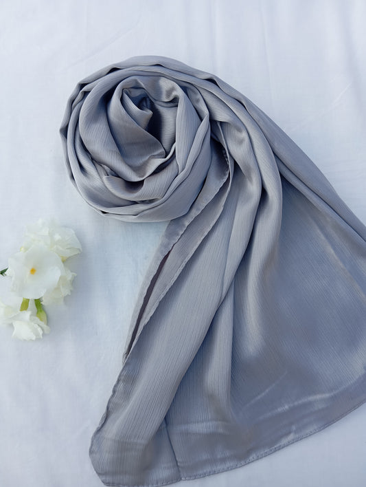 MOONLIGHT - Gray matte crinkle silk