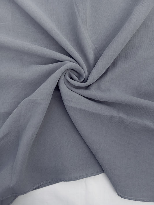 SILVER GRAY -chiffon georgette
