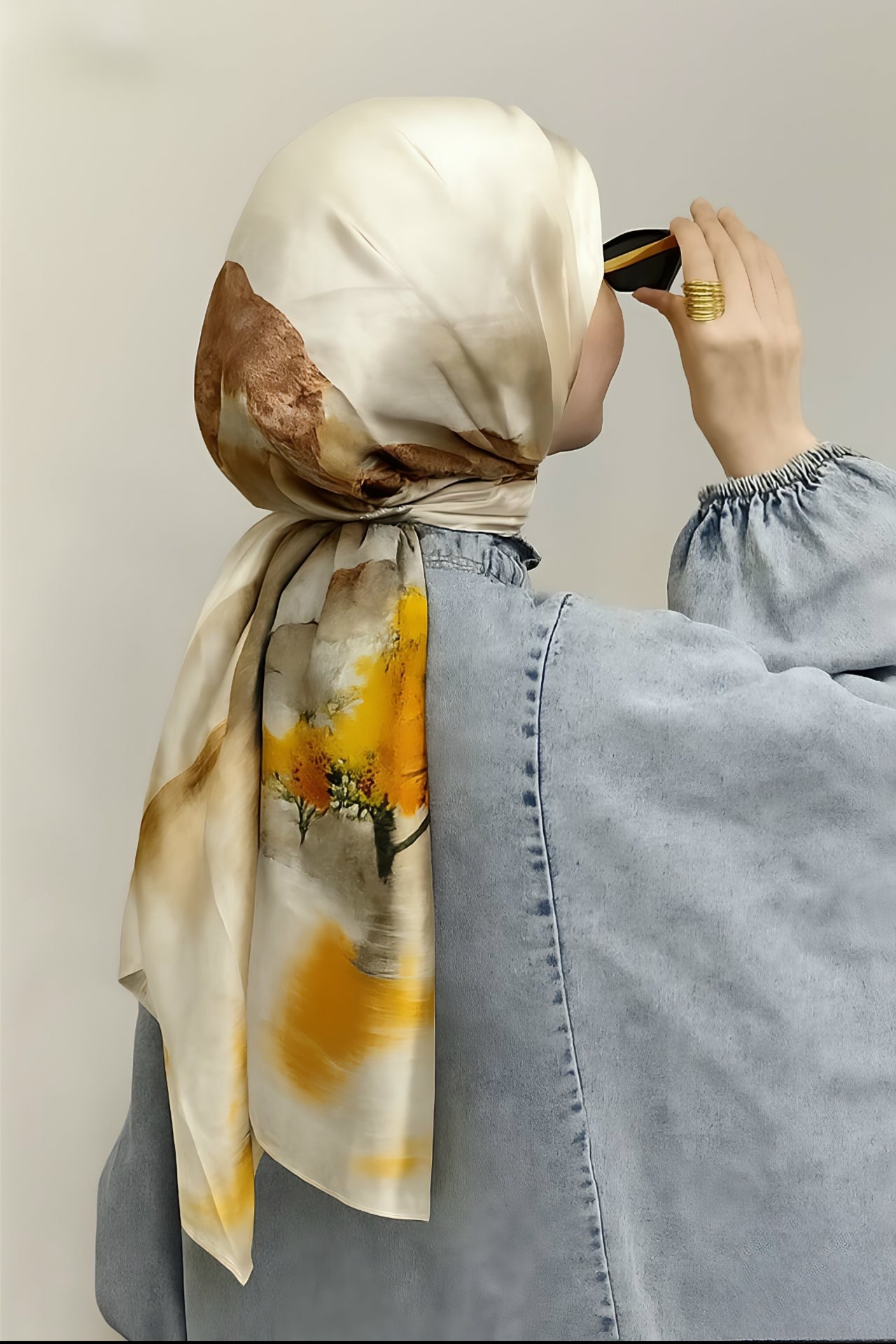 AUTUMN MUSE -printed satin silk