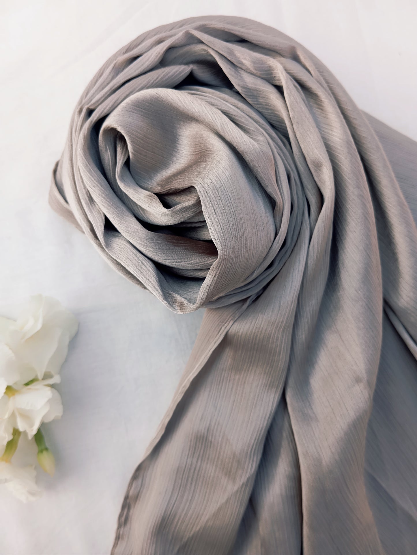 DOVE HAZE -matte crinkle silk