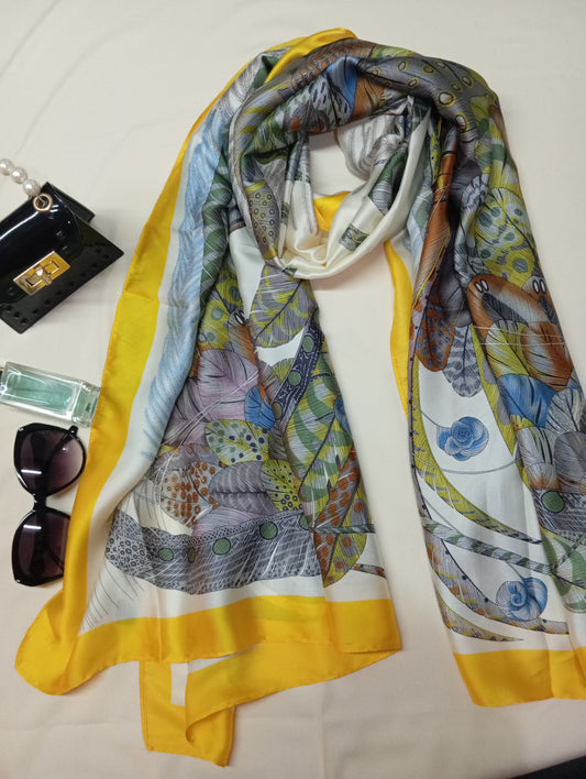 GOLDEN MOSAIC -printed satin silk