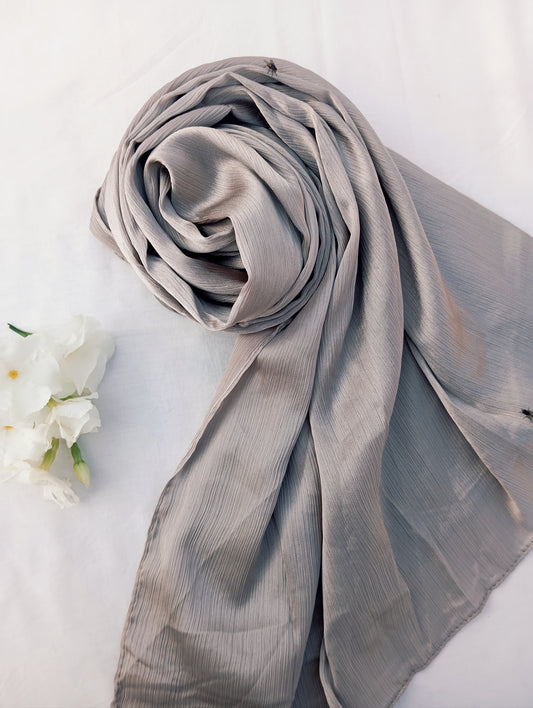 DOVE HAZE -matte crinkle silk