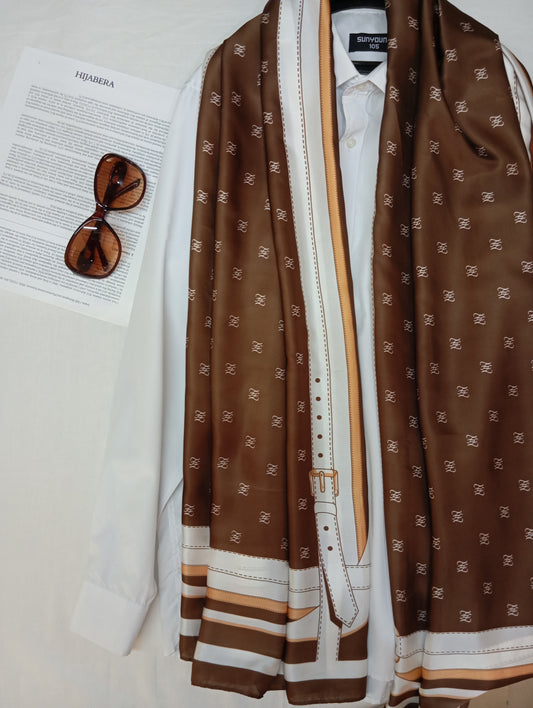 CAFE ROYALE -printed satin silk