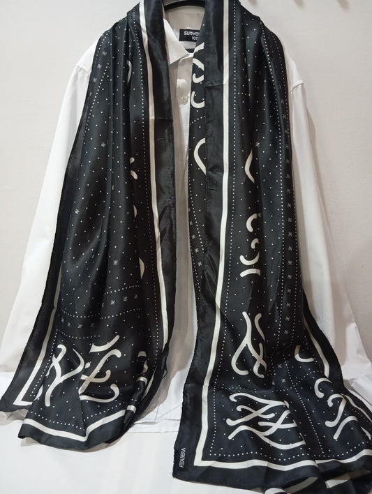 CELESTE NOIR -printed satin silk