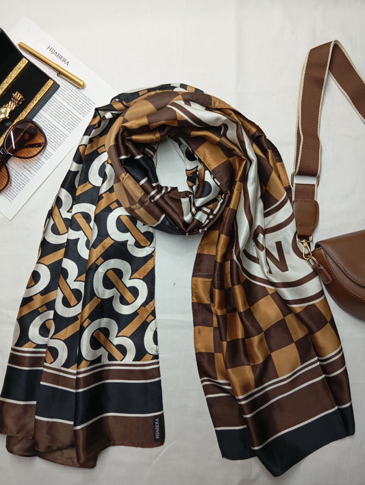 GILDED LINKS -printed satin silk