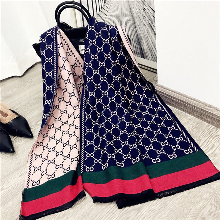 REVERSIBLE CASHMERE WOOL SHAWL