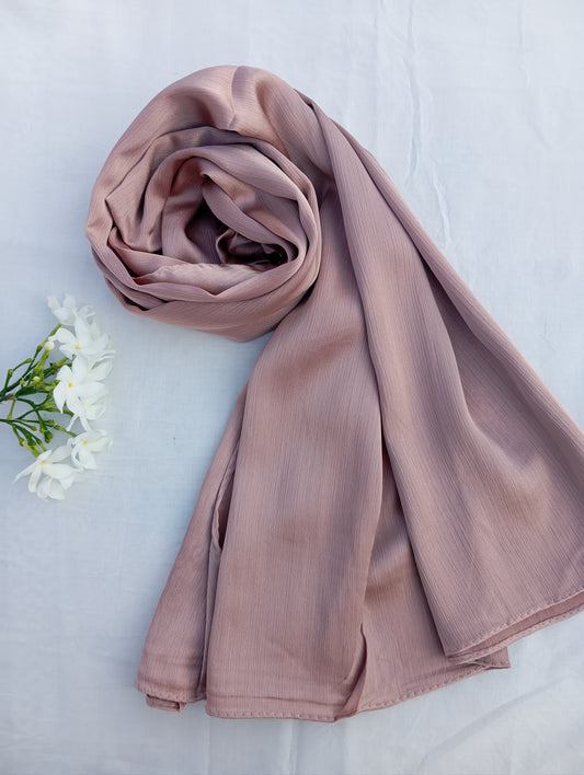 CARAMEL DUSK - Brown matte crinkle silk