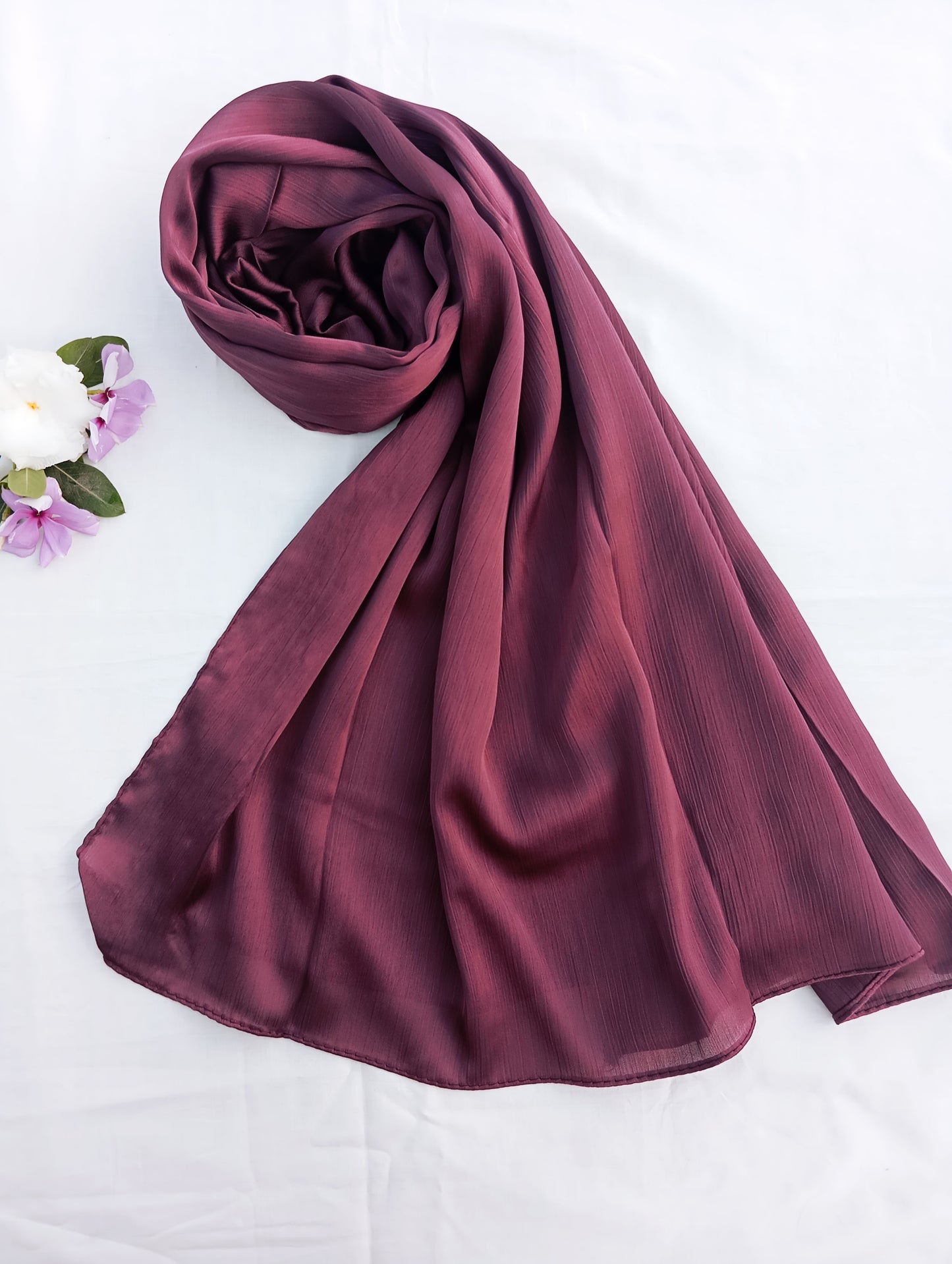 DUSTY ORCHID - Purple matte crinkle silk