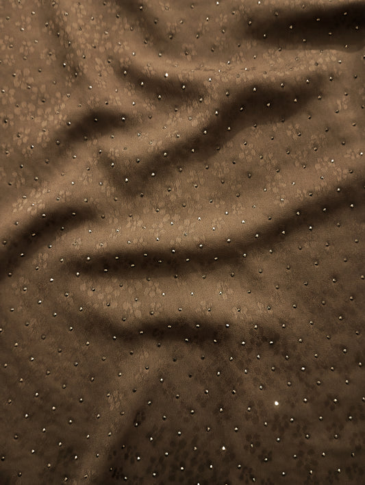Roasted Coffee -Bejewelled Silk