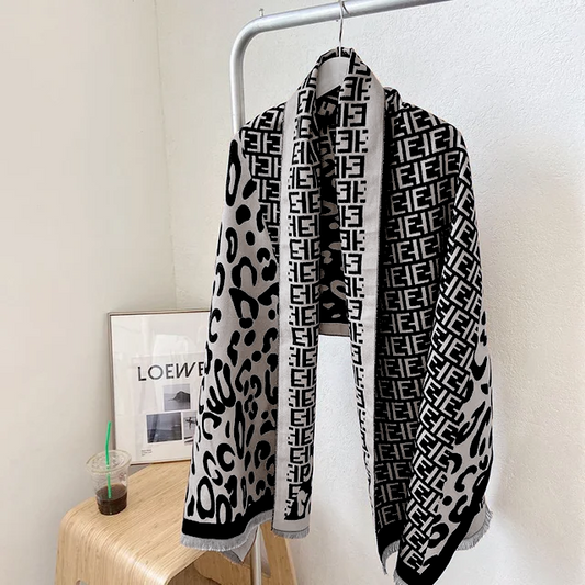 REVERSIBLE CASHMERE WOOL SHAWL