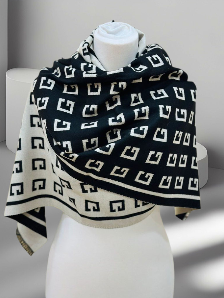 REVERSIBLE CASHMERE WOOL SHAWL