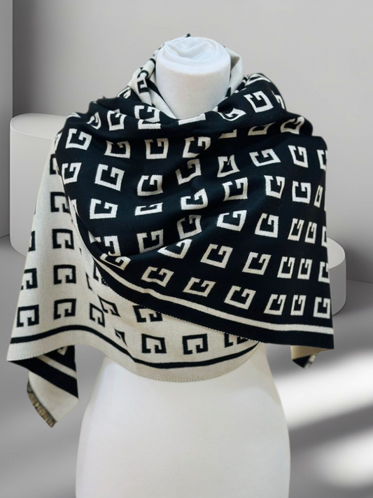 REVERSIBLE CASHMERE WOOL SHAWL