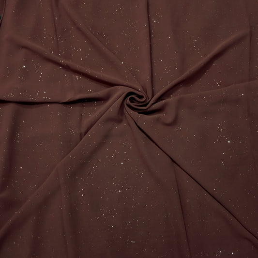 MOUVE BROWN LUSTER -Glitter georgette