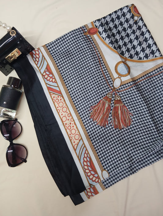 VELVET VOGUE -printed satin silk