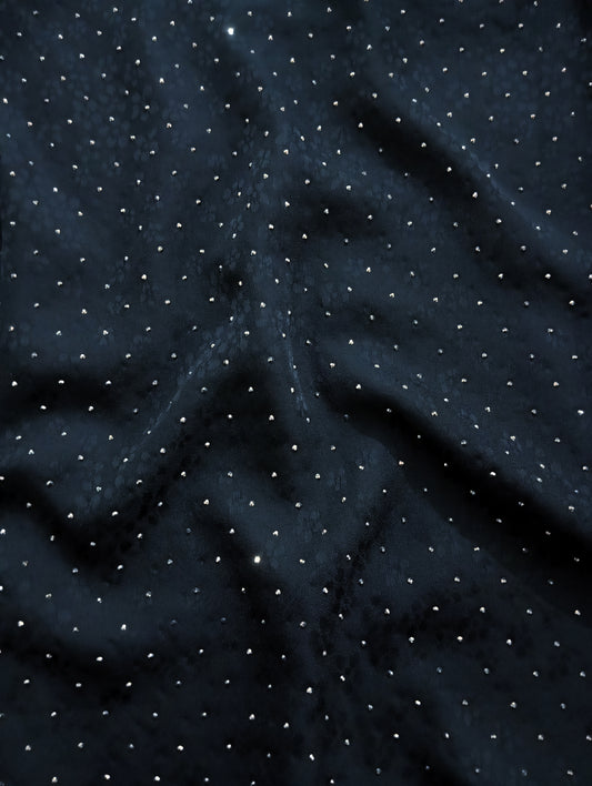 Midnight Navy -Bejewelled Silk
